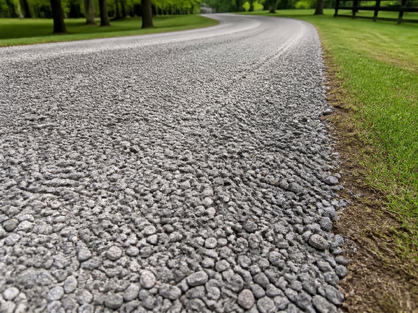 Potholes on a gravel driveway