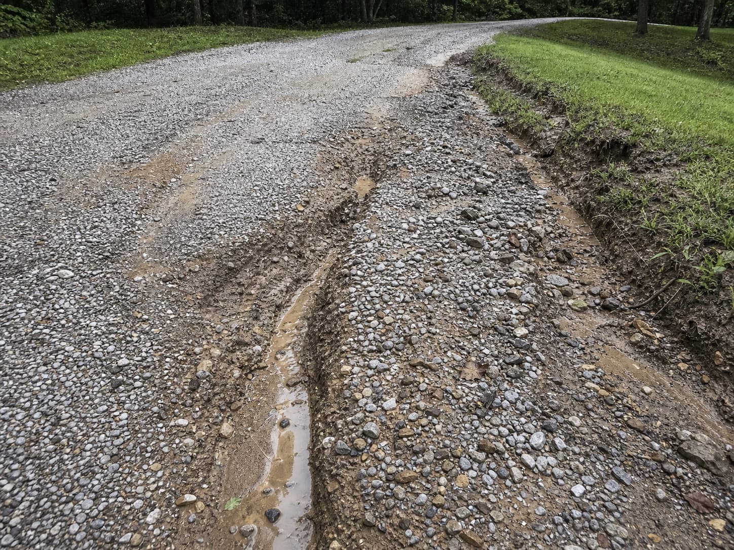 Drainage issues on a gravel driveway